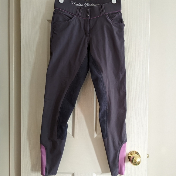 Elation Platinum Hudson Full Seat Breech Grey/Mauve 26R Horse Riding Pants - Picture 5 of 7